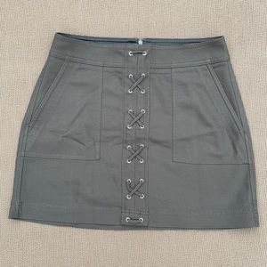 Green mini skirt
